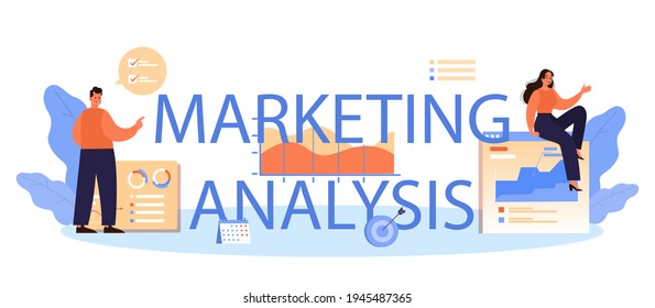 Marketing-Analyse typografische Header. Marktforschung und Marktdaten