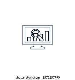 Marketing analytics creative icon. line simple illustration. From digital marketing icons collection. Isolated Marketing analytics sign on white background