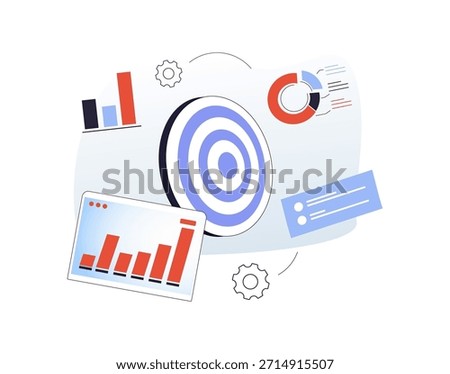 Marketing analytics dashboard with performance graphs, conversion metrics and campaign reports. Digital marketing