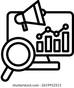 Marketing Analytics Icon Line Vector Illustration