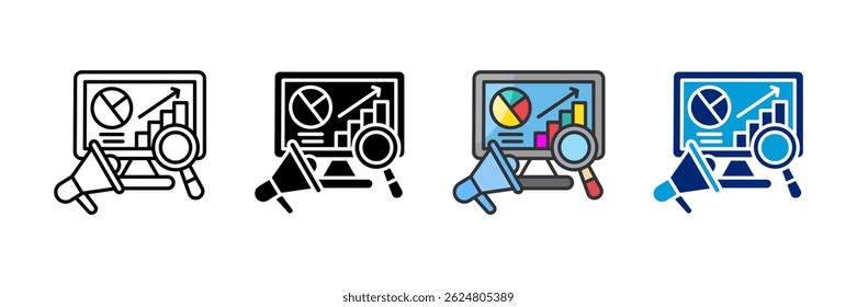 Marketing Analytics Icon Set Multiple Style Collection