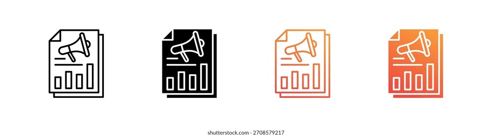 Colección de conjunto de iconos de estilos múltiples de marketing Analytics