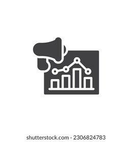 Marketing analytics vector icon. filled flat sign for mobile concept and web design. Digital marketing statistics glyph icon. Symbol, logo illustration. Vector graphics