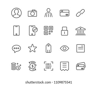Marketing and App set icons, vector