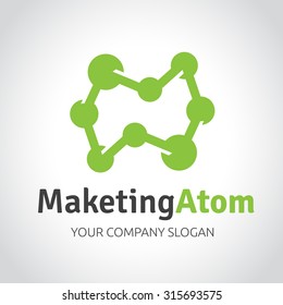 Marketing Atom,Green,Vector Logo Template