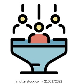 Marketing auditory icon. Outline marketing auditory vector icon color flat isolated