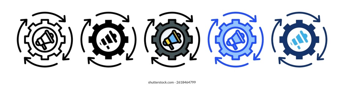 Coleção De Ícones De Automação De Marketing Com Vários Estilos