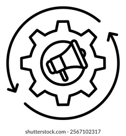 Marketing Automation Icon Element For Design