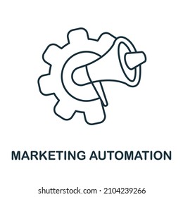 Marketing Automation icon. Line element from customer relationship collection. Linear Marketing Automation icon sign for web design, infographics and more.