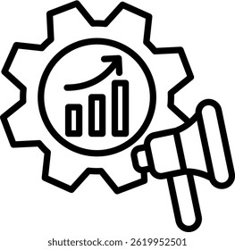 Marketing Automation Icon Line Vector Illustration