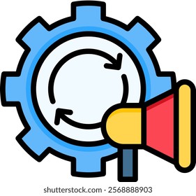 Marketing Automation Icon Lineal Color Vector Illustration