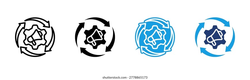 Marketing Automation icon multiple style collection