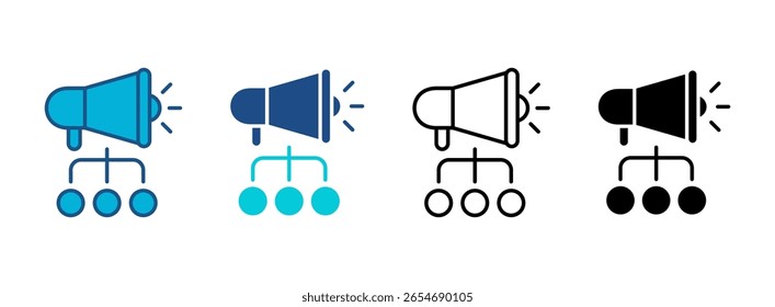Marketing Automation Icon Set With Multiple Styles. Vector Illustration
