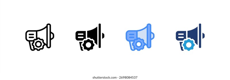Ícone de Automação de Marketing define várias coleções de estilos. Ilustração vetorial.