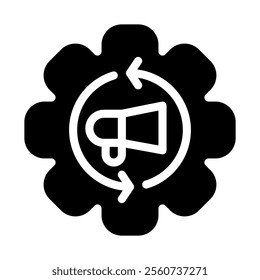 Marketing automation icon solid style transparent