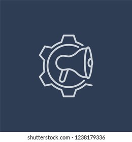 Marketing automation icon. Trendy flat vector line Marketing automation icon on dark blue background from Technology collection. 