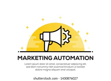 MARKETING AUTOMATION AND ILLUSTRATION ICON CONCEPT