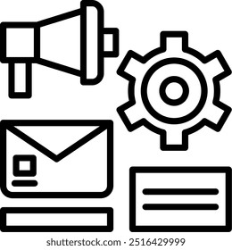 Marketing Automation Line Vector Icon Design