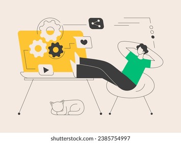 Marketing automation system abstract concept vector illustration. Open source automation, crm system, marketing software, automated advertise message, online platform dashboard abstract metaphor.