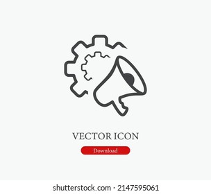 Marketing Automation Vector Icon. Editable Stroke. Symbol In Line Art Style For Design, Presentation, Website Or Apps Elements, Logo. Pixel Vector Graphics - Vector