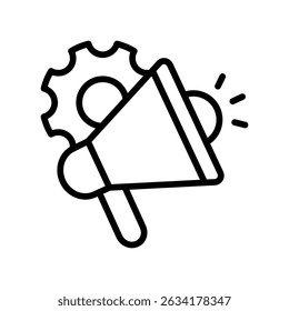 Marketing Automation Vector outline icon. Eps 10 file