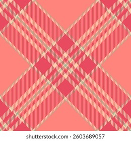 Marketing background seamless textile, fade tartan check vector. Decorate texture fabric plaid pattern in red and orange colors palette.