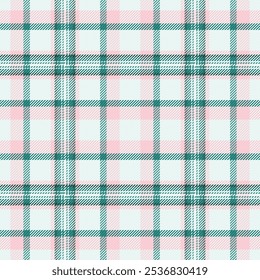 Textura sem emenda de fundo de marketing, padrão de vetor de verificação de decoração. Tecido de tartan de pijamas tecido xadrez em branco e paleta de cores claras.