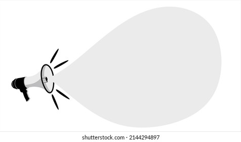 Marketing banner concept with megaphone and place for text. Loudspeaker Vector illustration