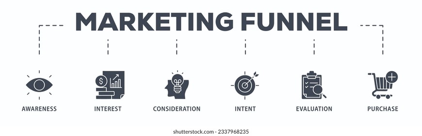 Marketing banner web icon vector illustration concept with icon of strategy, concept, communication, target group, online, print and business