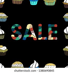 Marketing banners in trendy design. Vector illustration. Picture in black, white and blue colors. Seamless. End of season sale. Vivid marble texture vector frames. Word SALE off text.