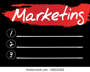 Marketing Blank List, vector concept background