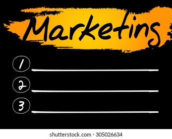 Marketing Blank List, vector concept background