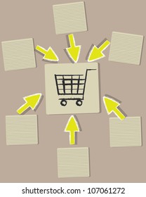 Marketing and blank paper,Vector