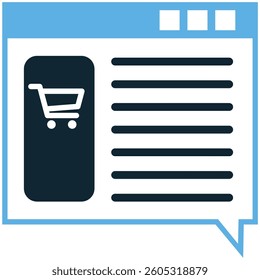 Marketing blog icon vector representing content strategy, digital branding, and audience engagement. Ideal for advertising, outreach, and business growth.