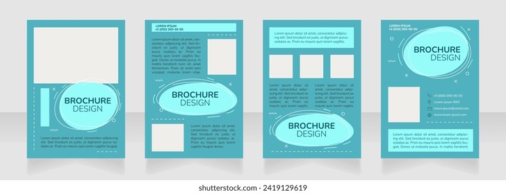 Marketing blue blank brochure layout design. Advertisement service. Vertical poster template set with empty copy space for text. Premade corporate reports collection. Editable flyer paper pages