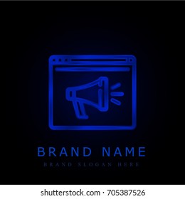 Marketing blue chromium metallic logo
