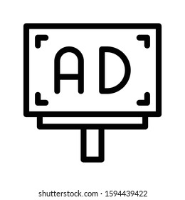 marketing board vector thin line icon 
