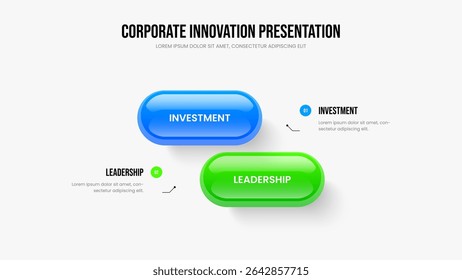Marketing Briefing 2 Step Infographic Slide Layout. Modern Plan Slideshow Design Vector Illustration. Business Growth Two Element Diagram Presentation Template.