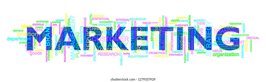 MARKETING brightly-colored word cloud