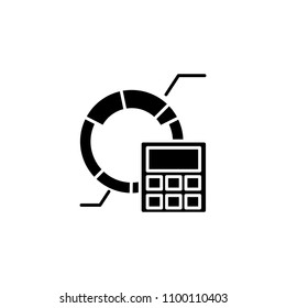 Marketing budget black icon concept. Marketing budget flat  vector symbol, sign, illustration.