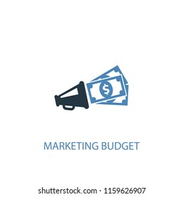 Marketing budget concept 2 colored icon. Simple blue element illustration. Marketing budget concept symbol design from Digital marketing set. Can be used for web and mobile UI/UX