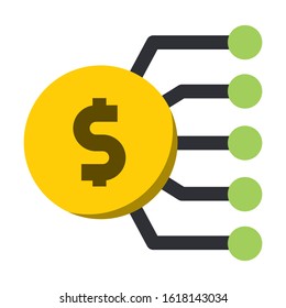 Marketing budget flat color vector icon