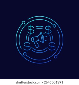 marketing budget icon, linear design