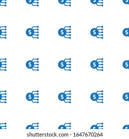 Marketing-Budget-Symbol-Muster nahtlos einzeln auf weißem Hintergrund. Bearbeitbar gefülltes Marketing-Budget-Symbol. Marketing-Budget-Symbol Muster für Web und Mobile.