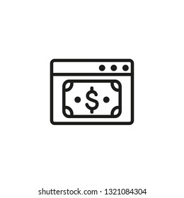 Marketing budget line icon. Investment, profit, accounting. Revenue concept. Can be used for topics like economy, market, financial report
