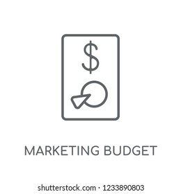 marketing budget linear icon. Modern outline marketing budget logo concept on white background from General collection. Suitable for use on web apps, mobile apps and print media.