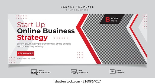 Marketing business banner template. Online business banner premium vector. web banner template