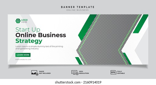 Marketing business banner template. Online business banner premium vector. web banner template