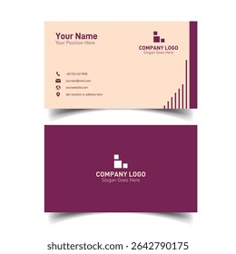 Marketing business card design for professionals in digital or print marketing industry in violet color combination
