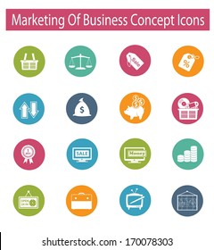 Marketing of business concept icons,vector